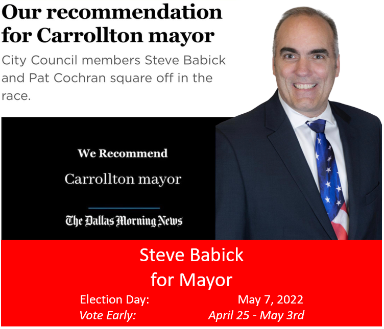 Dallas Morning News Recommendation: Endorses Steve Babick for Mayor of ...